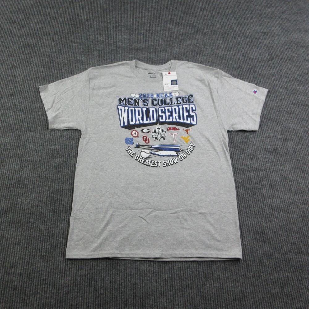 Champion Shirt Mens Large Gray 2026 NCAA College World Series Graphic NWT